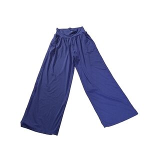 UEU Skin Friendly Blue Wide Leg Pull on Pants Ladies Size Medium Yoga Pants